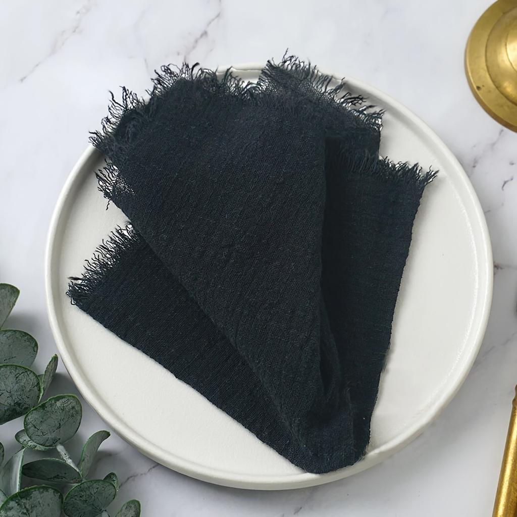 set of 10 Gauze Cotton Cloth Napkins 32x32cm Fabric Wedding Decor Everyday Use Dinner Tea Towel Table Village  Christmas Napkins