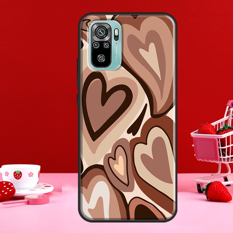 

Коричневый Фиолетовые Сердца С Вихревым Узором Чехол Для Xiaomi Redmi Note 11 Pro Note 10 9 8 Pro 11S 9S 10S Чехол Для Redmi 10 9 9A 9C 9T Redmi Note 11 Pro
