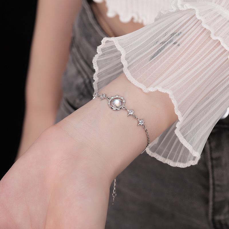 Planet Moonstone Bracelet Women'S Light Luxury Niche Exquisite Girlfriend Jewelry Gift