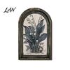Rustic Halloween Table Decor Arched Wooden Wall Decor, Ghost Cat Double-Layer Hanging Ornament, Distressed Gothic Vintage Style Print Tabletop Plaque,