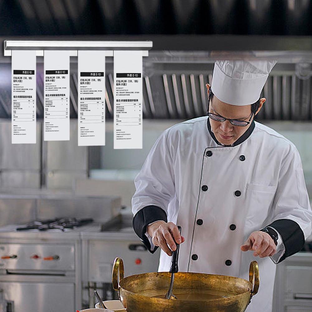 20/30cm Restaurant Billett Holder Aluminium Bestillingshylle Kvitteringsholder Sølvfarget Kjøkken Skyve Sjekk Hylle for Kontor Kafeer Puber