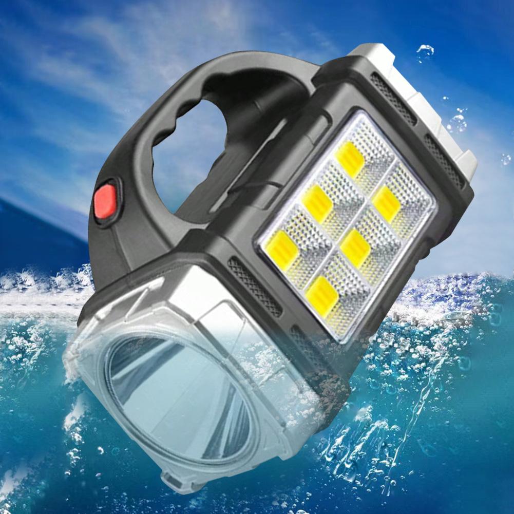 Emergency Camping Lamp Portable Powerful Flashlight USB Rechargeable IP44 Waterproof LED Handheld Spotlight for Hiking Adventure