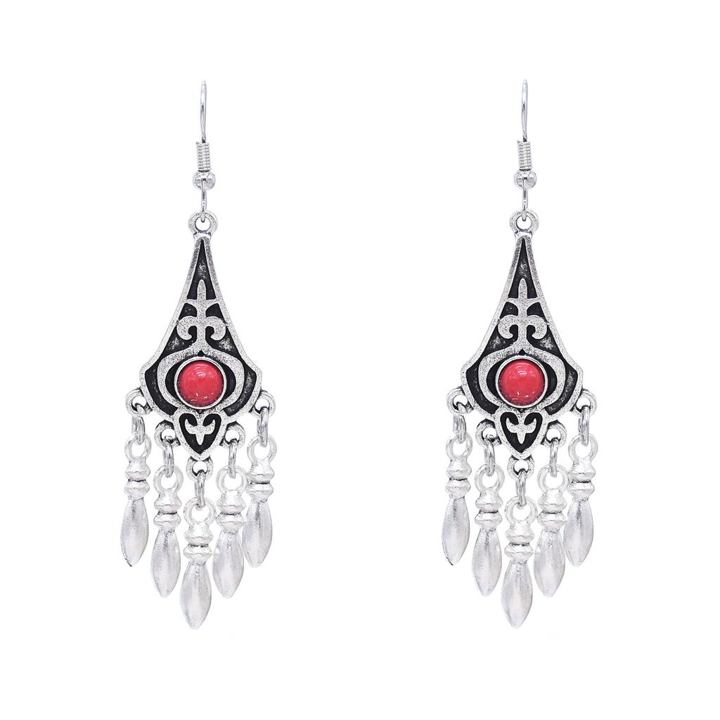 Retro Earrings Women's Ethnic Style Fringed Earrings Xinjiang Ancient Style Earrings Festival Scenic Accessories