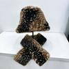 Faux Fur Winter Hat Scarf Thick Warm Plush Snood Scarf Fashion Winter Hat Scarf Set  Women