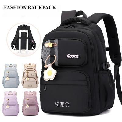 Light Breathable Junior High School Student Schoolbag Casual Fashion Waterproof Fabric Teenager Girls Study Bag Large Capacity Primary School Backpack
