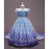 Frozen Elsa Dress Up Set with Wig Crown Wand Accessories Ice Blue White 120cm for Girls 4-5 Years