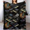 Synthesizers for Electronic Music Producer Throw Blanket Color Fast Cozy Throw Blanket