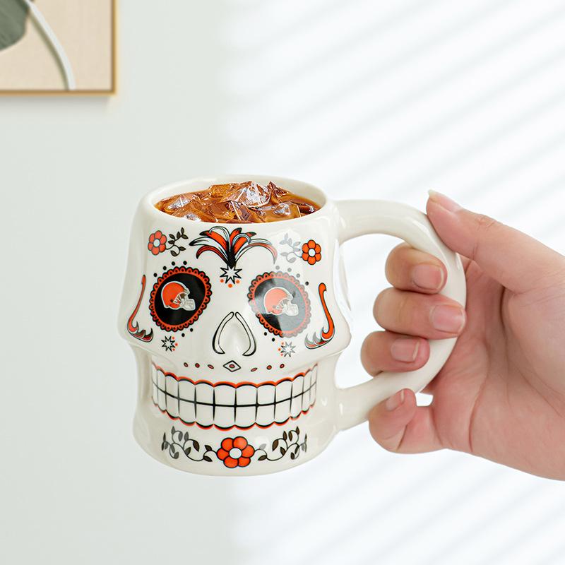 Halloween Skull Coffee Mug 400ML 3D Ghost Ceramic Mug Creative Funny Water Cup Breakfast Milk Cup Home Drinking Halloween Gift
