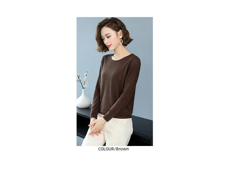 2024 Women's Lightweight Long-Sleeve Knitted Top - Perfect for Early Autumn