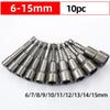 6mm-19mm Impact Socket Magnetic Nut Screwdriver 1/4 Hex Key Set Drill Bit Adapter for Power Drills Impact Drivers Socket Kit