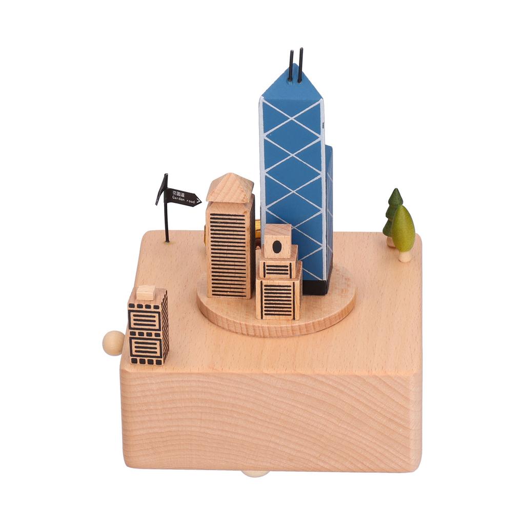 Bukowa pozytywka budynek styl architektoniczny innowacyjna pozytywka na prezent dom biuro