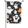 Cute White Halloween Pattern Print 30.48 X 45.72cm Floral Garden Flag All Season Outdoor Yard Decor Thick for Lawns Flag