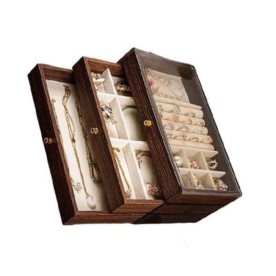 Wood Jewelry Organizers Portable Design with Multiple Drawers Space Saving Jewelry Travel Case Suitable for Easy Access