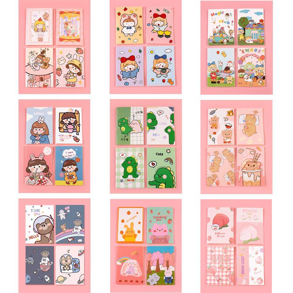 Small Diary Portable Steno Cartoon Astronaut Bear Peach Patterns Cute Girl Dinosaur Mini Notebook