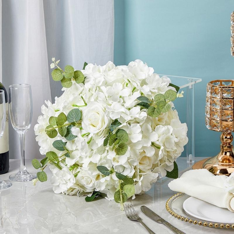 Artificial Flower Arrangement Bouquets, Artificial Flower Centerpieces Decoration for Wedding, Birthday, Valentines Day