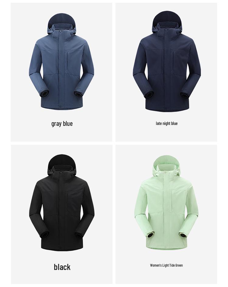 Men's and Women's Three-in-One Waterproof Windbreaker - Oilproof Workwear & DuPont Mountaineering Jacket (Custom Logo Available)