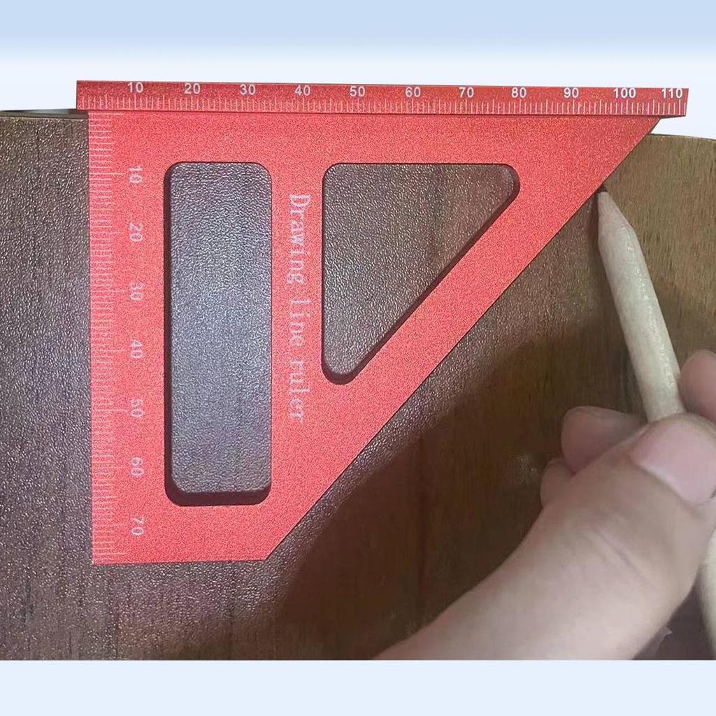 Multifunctional Aluminum Right Angle Triangle Woodworking Ruler
