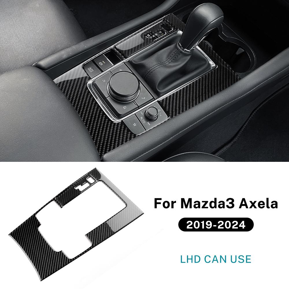 Real Soft Carbon Fiber Sticker For Mazda 3 Axela 2019 2020 2025 2025 2025 2025 2025 Manual Automatic Car Gear Shift Panel Trim