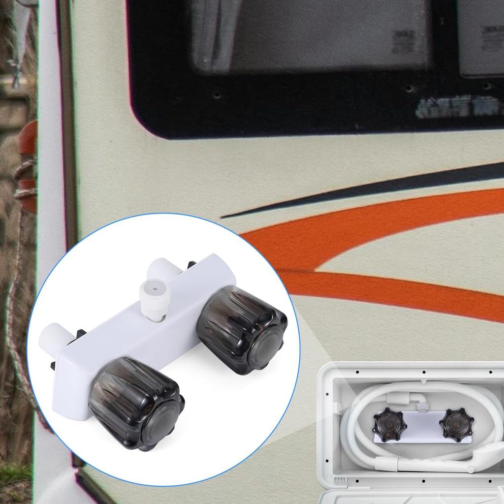 RV Shower Faucet, Camper Shower Faucet Replacement 4" RV Shower Valve Diverter with Dual Knobs Bathroom Shower Accessories Parts for Outside and