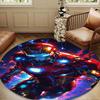 Iron Hero's Rise Round Rug for Livingroom,Bedroom, Palyroom, Chair Rug, Area Rug, Circle Carpet, Large Size Decor Fan Christmas Gift