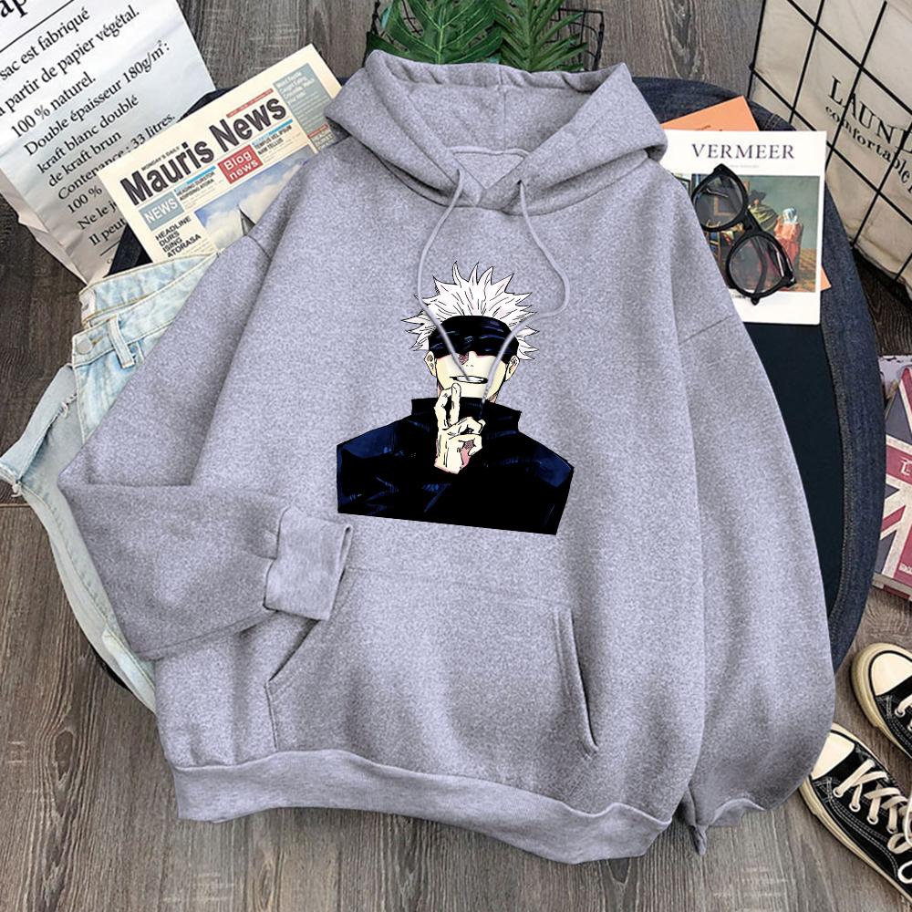 Gojo Satoru Jujutsu Kaisen Printing Hoody Thick Winter Sportwear Fleece Autumn Sweatshirt Oversized Loose Hoodie