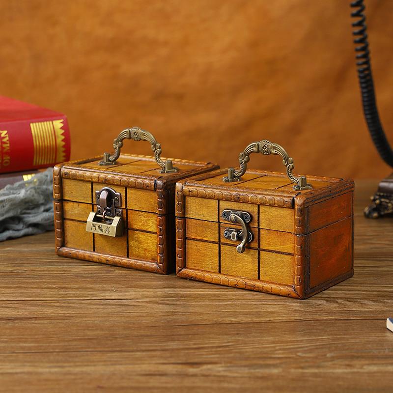 Organizer Wooden Vintage Box For Cosmetics Toys And Home Office Accessories