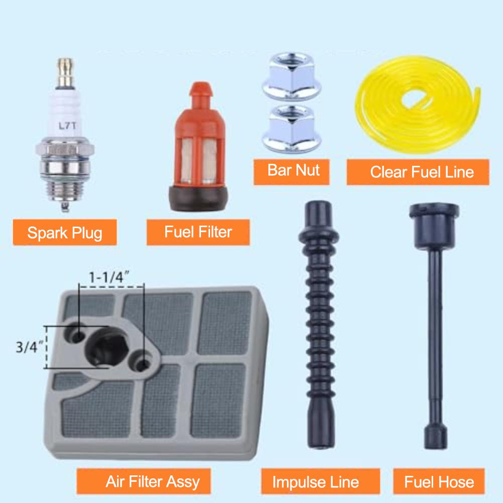 

Air Filter Tune-Up Kit With Choke Control, Bar Nuts, Spark Stopper For Compatible Chainsaw Models 030 031AV 032AV China Mainland