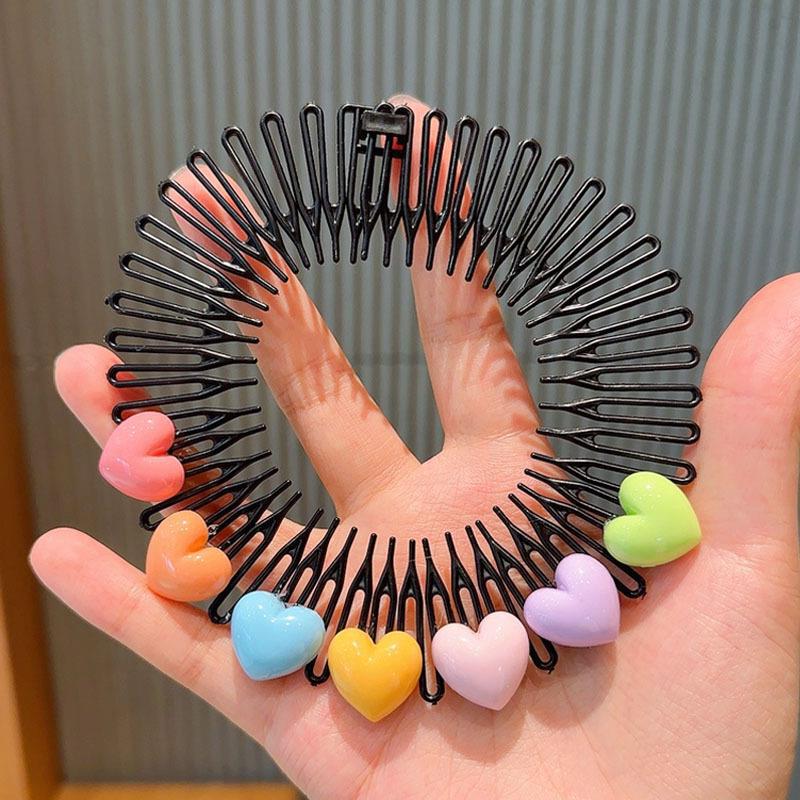 Bambini Y2k Star Pettine per capelli colorato Fascia per capelli rotta Fermagli per capelli Coniglio Copricapo carino Accessorio per capelli allungato per principessa
