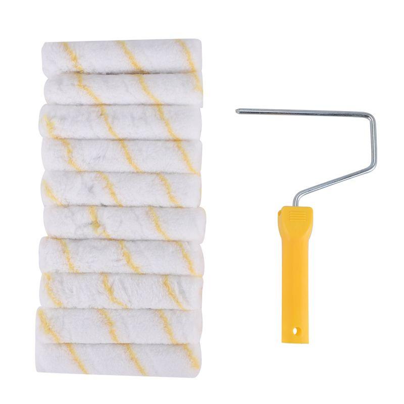 ABUL-11 Piece 6 Inch Foam Roller Brushes Kit Paint Roller Refills Paint Roller Covers Home Repair Paint Roller Kits