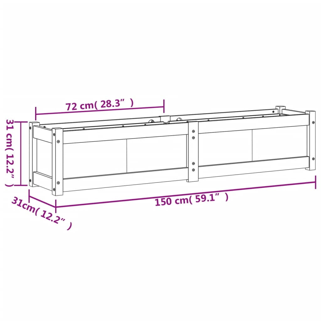 Planters 2 pcs Solid Pine Wood