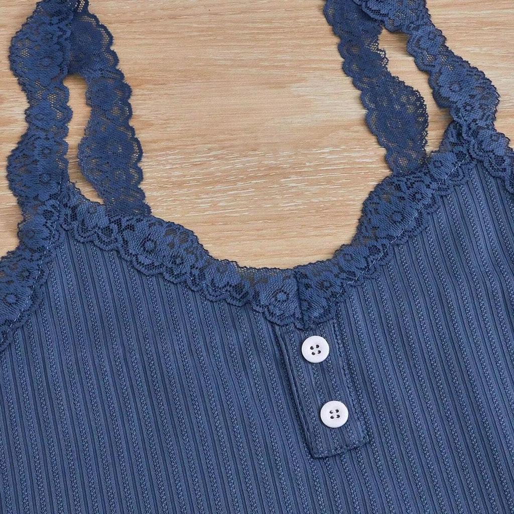 Women's Summer 3PCS Pajama Sets Solid Vest Shorts and Pants Paired with Lace Splicing for Homewear Sexy Sleepwear Sets