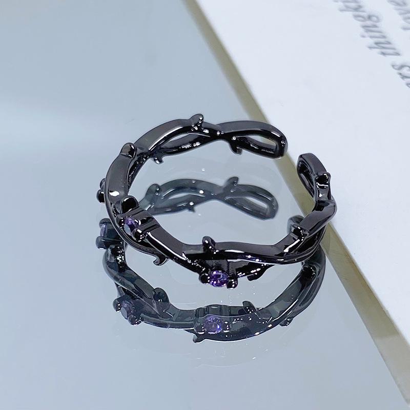 Vintage Halloween Spider Crow Open Ring - Trendy Punk Stacking Finger Ring for Women