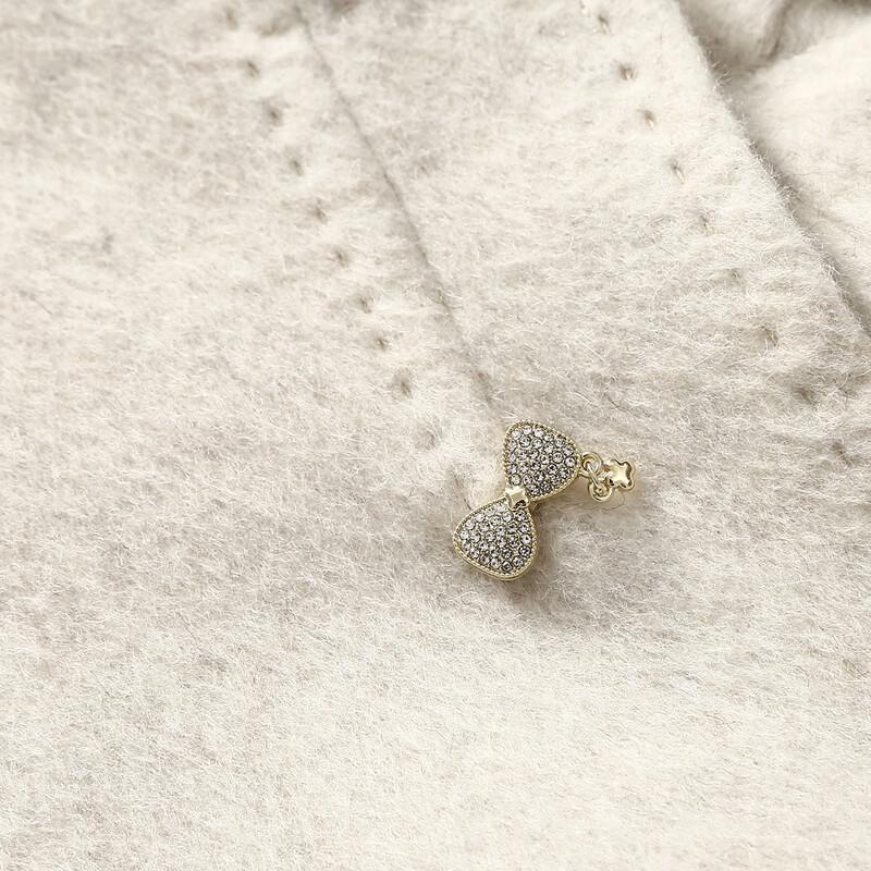 Tatufashion Elegant Lapel Alpaca Wool Double-Faced Coat