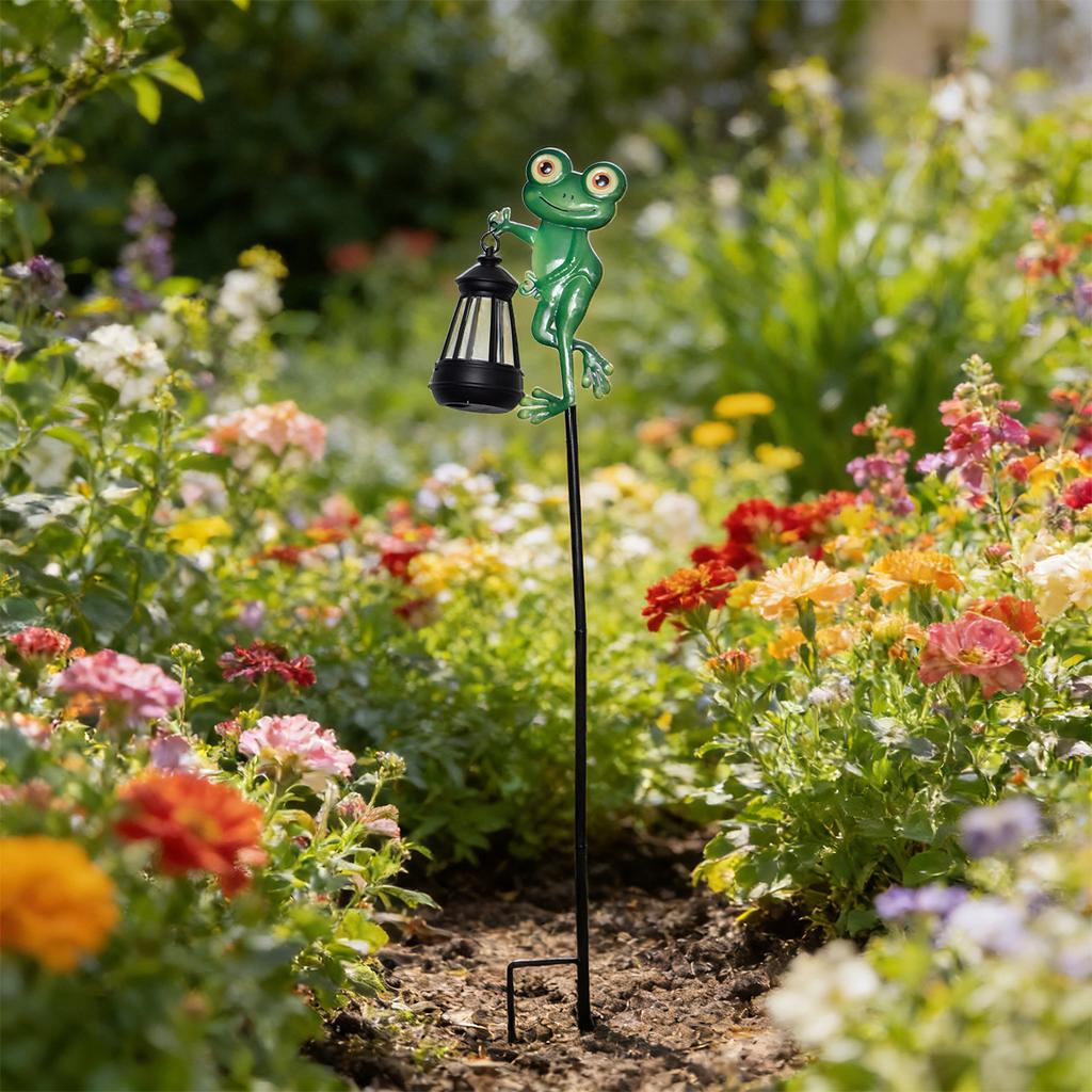 JYL TS/084,Iron Colorful Hummingbird Lantern Stake Light for Outdoor Solar Villa Garden Lawn Decor