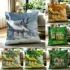 M-Cabin In The Woods Cushion Cover Natural Linen Pillowcase Set, All-In-One Decor For Sofa, Bedroom & Chair