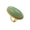 Retro Charm Gold Color Stainless Steel Geometric Oval Dopamine Colorful Natural Stone Rings for Women Finger Jewelry Accessories