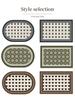 Custom Fast Water Drying Cushioned PET Friendly Bath Mat Super Absorbent Non-Slip Rubber Plaid Pattern Home Hotel Bathroom Use