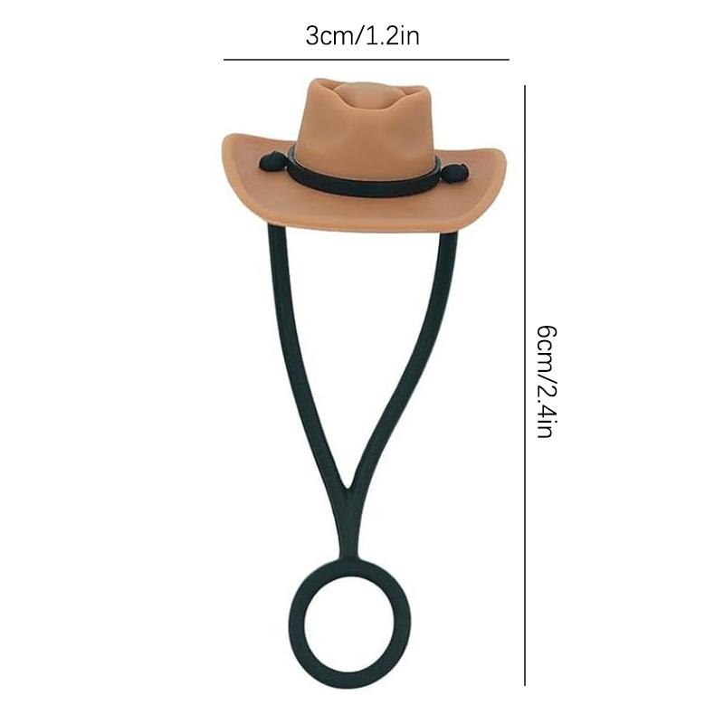 Cowboy Hat Straw Cover Cap For Tumbler Cup 30&40 Oz 10Mm Cowgirl Hat Silicone Straw Topper Protector Lid