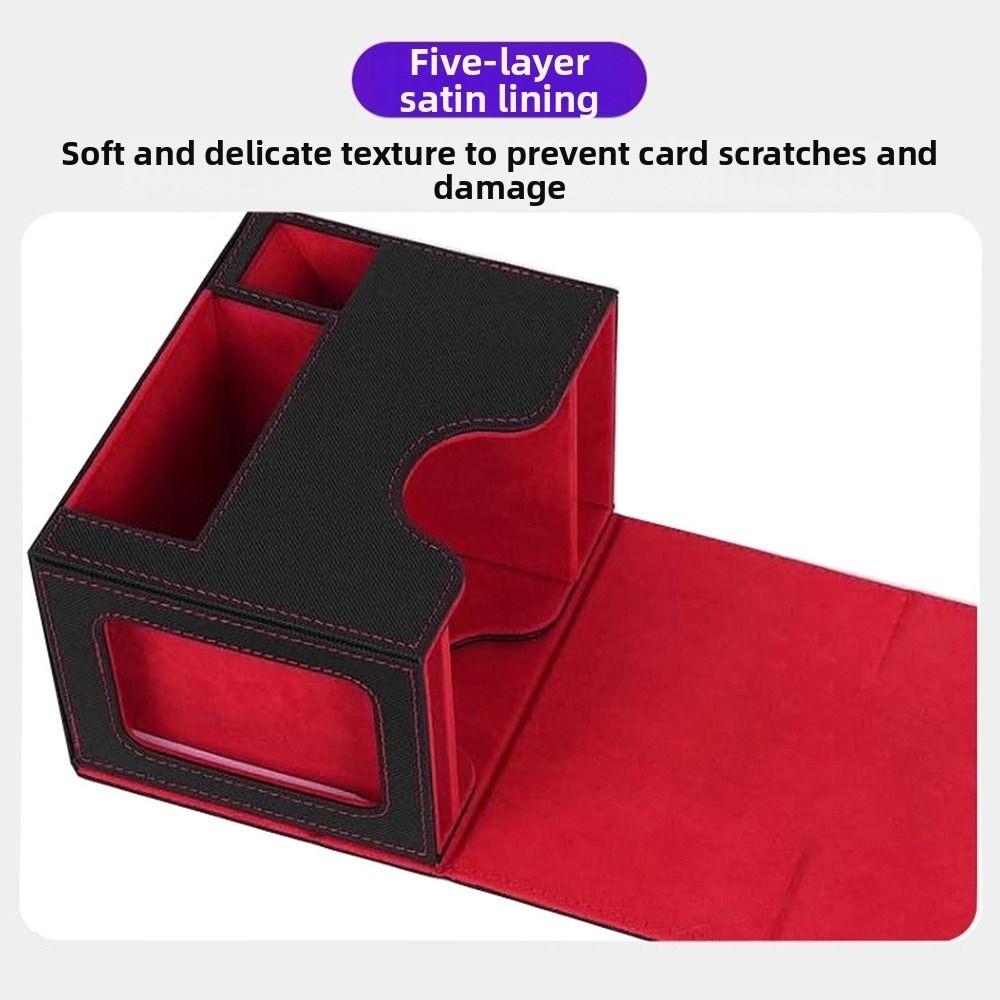 New PU Leather Trading Card Deck Box Holds 120+ Sleeved Cards Durable Cards Case Collectible Game Storage Holder Gift