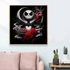 5D DIY Diamond Painting Decorative Skeleton Holding Flowers Looks Back Full Round Drill Scenery Diamond Embroidery Cross Stitch Kits Home Decor Gift