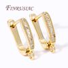 18K Gold Plated Brass Zircon Earrings Hook Clasp Accessories For Earrings Earring Fixtures Earwires Fastener Findings For DIY