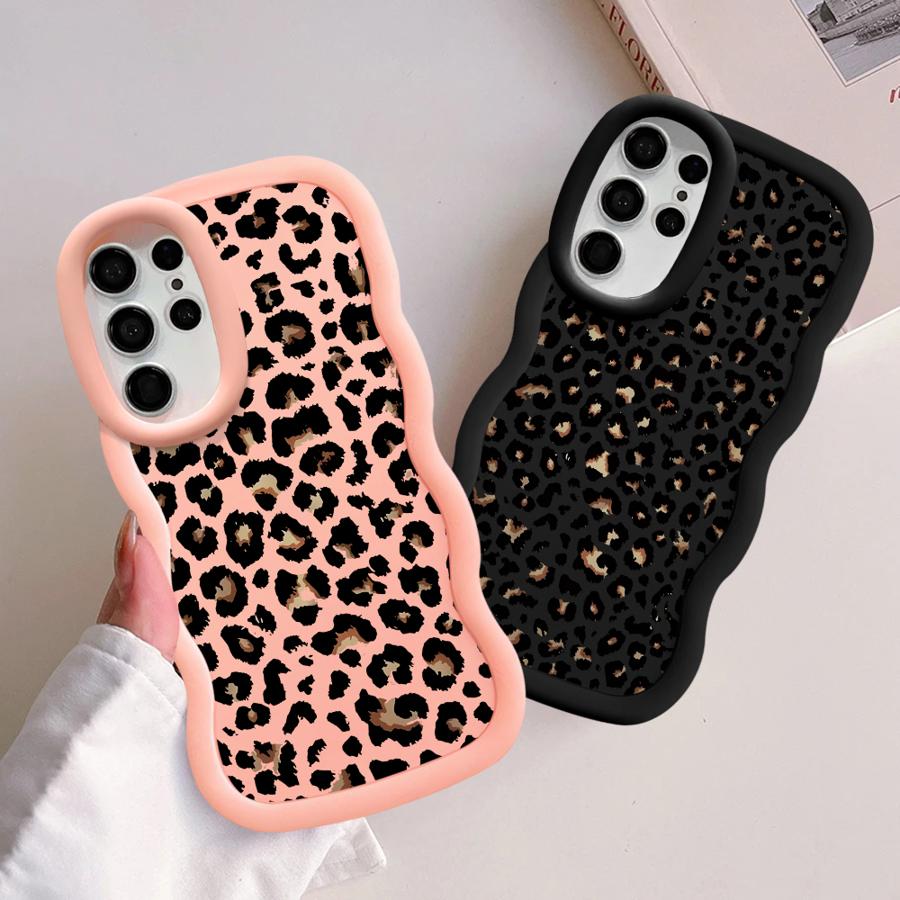 Brown Leopard Print Soft Phone Cover Case for Samsung Galaxy A26 S23 Plus S25 S24 S22 Ultra S20 FE S21 A25 A54 A35 A55 A34 A36
