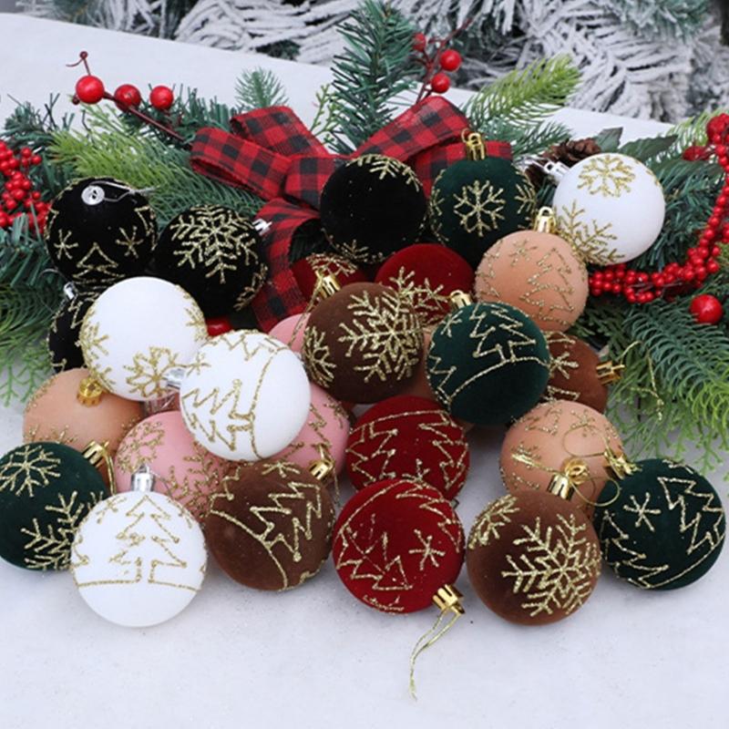 4Pcs Shatterproof Christmas Baubles Ball Hanging Ornament Christmas Tree Decoration For Wreath Mantels Winter Holiday