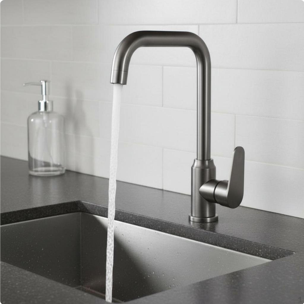 Cold Water Mixer Tap WaterContainment Single Handle Kitchen Faucet BrassBuilt Gooseneck