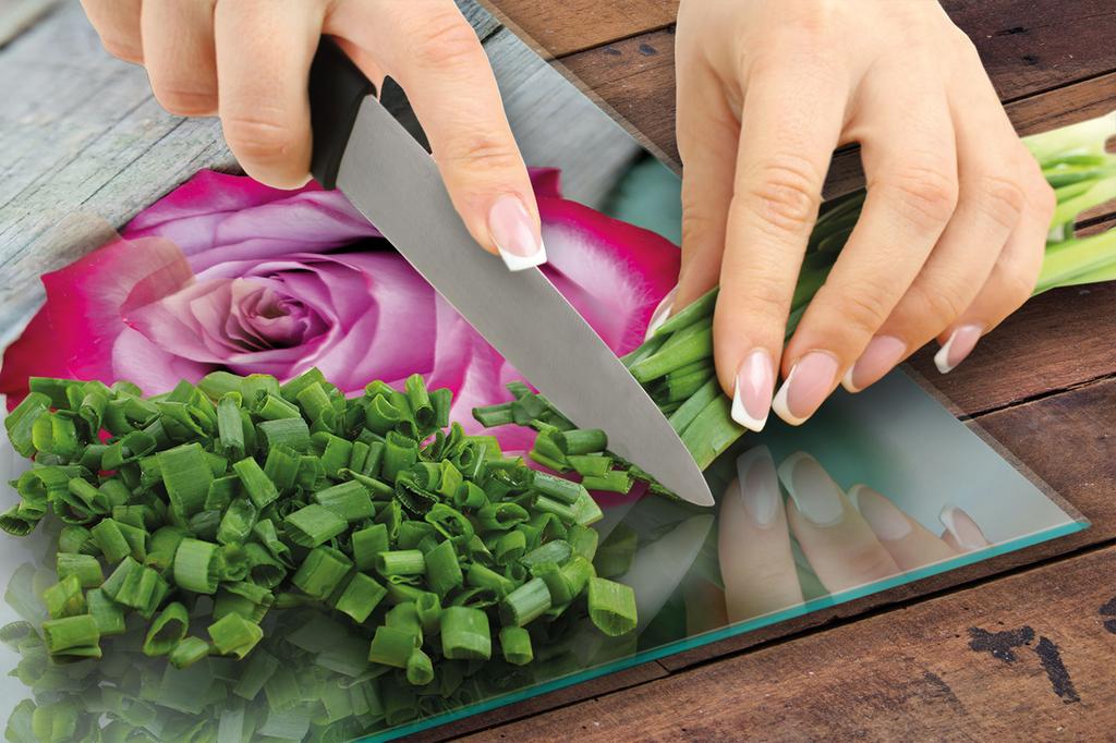GLASSCHNEIDEBRETT 45x52 ROSE