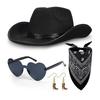 Makeup Costume Accessories Set With Denim Hat And Heart Glasses For Party Gifts