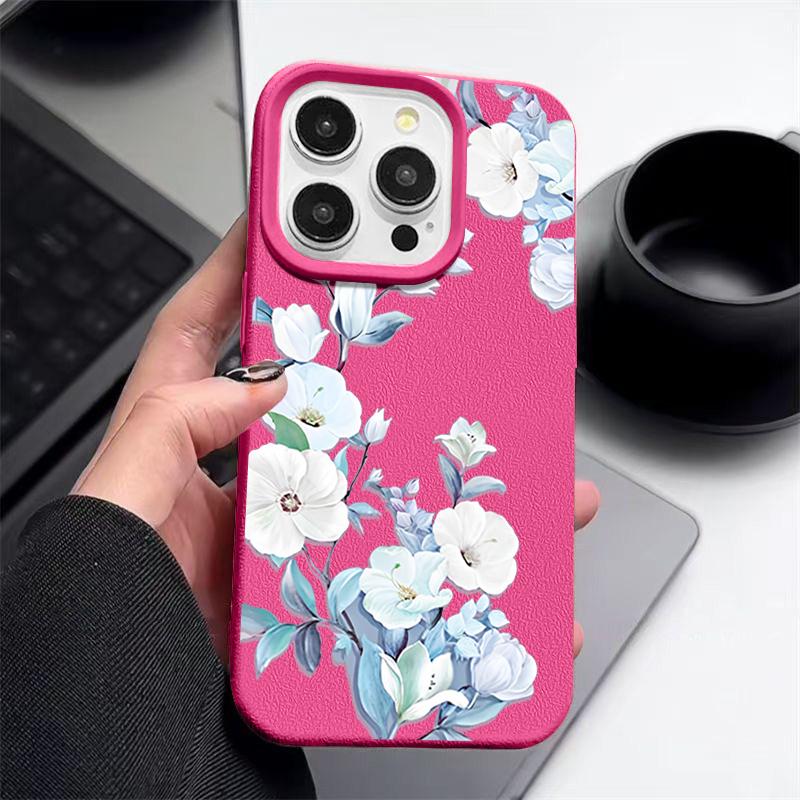 Matte TPU Leather Texture Slim Phone Case For iPhone 16 Pro Max 15 Pro 14 13 12 11 Bowknot Pattern Shockproof Soft Bumper Cover