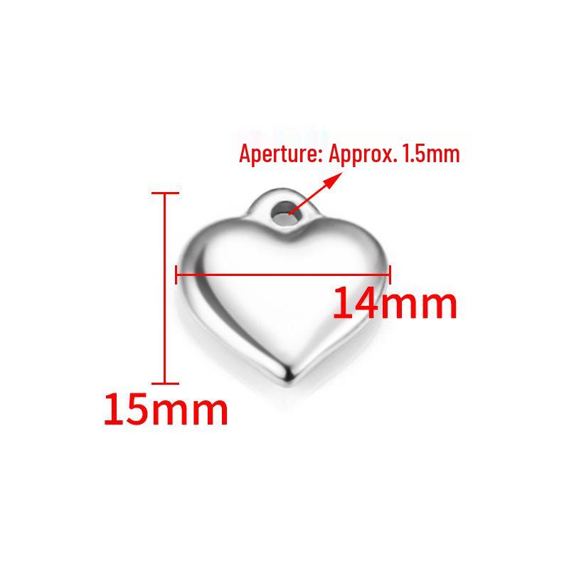 Polished Stainless Steel Heart Charms for DIY Necklaces and Bracelets