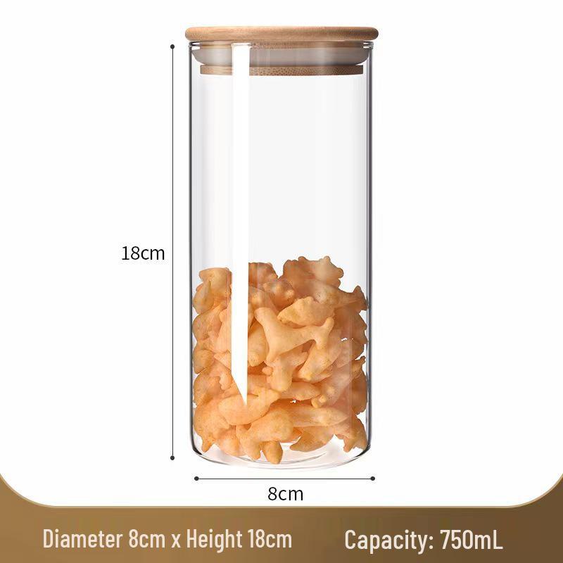 Borosilicate Glass Storage Jar with Bamboo Lid for Cereals, Grains, and Coffee Beans