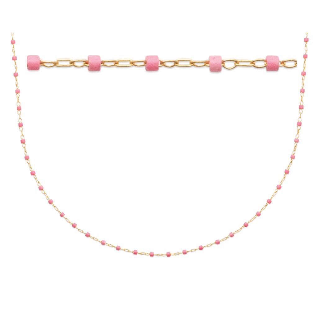 Les Trésors De Lily [R1091] - Gold Plated Necklace 'Boho' Rose Gold - 45 Cm - 1 Mm